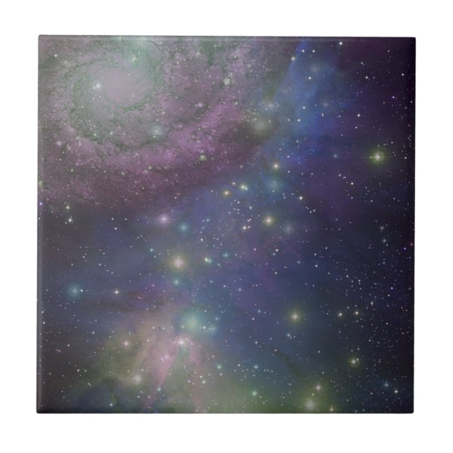 Space, stars, galaxies and nebulas ceramic tile (Front)