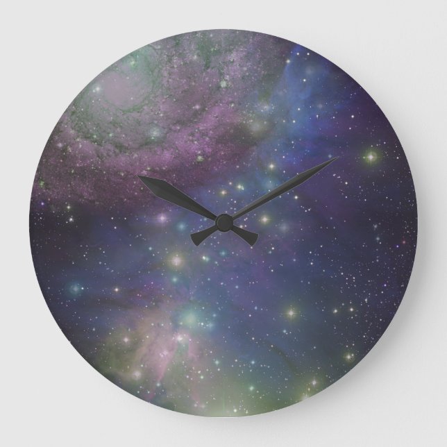 Space, stars, galaxies and nebulas large clock (Front)