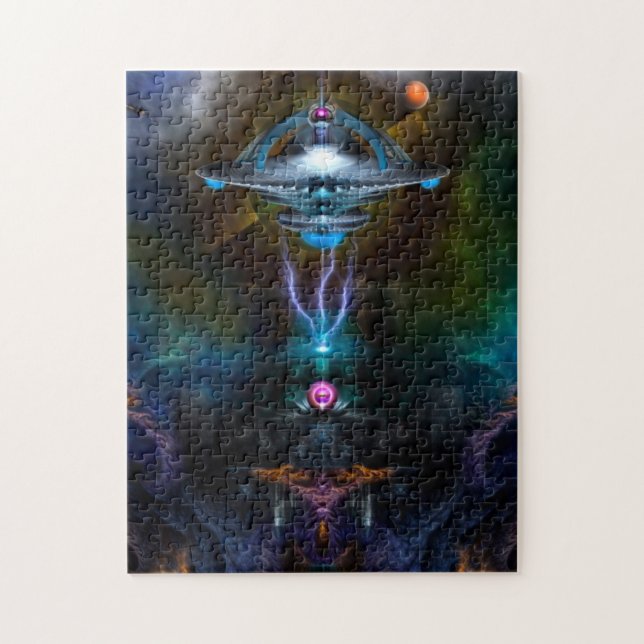 Space Station Ansarious Fractal Art Jigsaw Puzzle (Vertical)