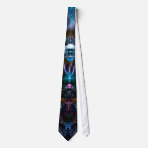 Space Station Ansarious Fractal Art Tie
