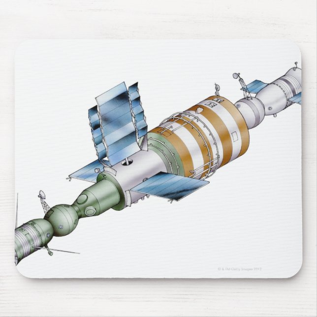Space station from Russian Salyut series Mouse Pad (Front)