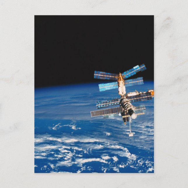 Space Station Orbiting Earth 3 Postcard (Front)