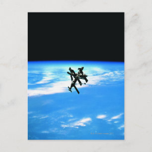 Space Station Orbiting Earth 4 Postcard