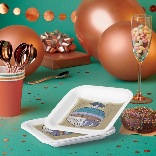 Space Station Sketch Paper Plate (Creator Uploaded)