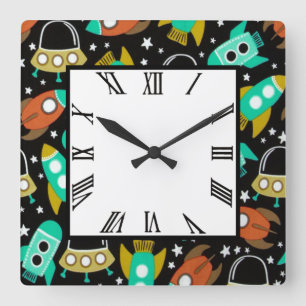 Space Station Square Wall Clock