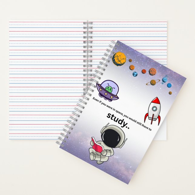 Space Study Motivation – Cute Astronaut Notebook (Inside)