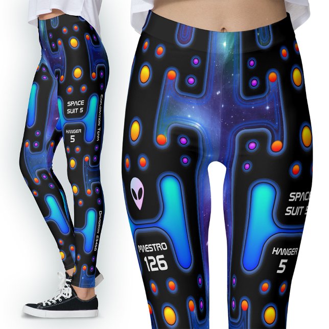 Space Suit Editable Text and Add Your Own Logo Leggings (Creator Uploaded)