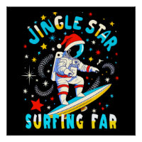 Space Surf with Santa in Cosmic Adventure Design
