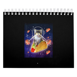 Space Taco Cat Laser Eyes Calendar