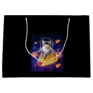 Space Taco Cat Laser Eyes Large Gift Bag