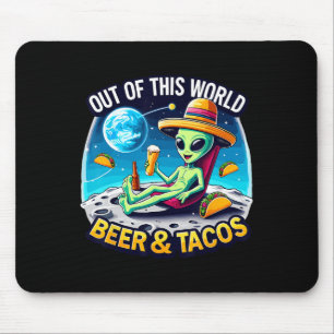 Space Tacos And Beer Fiesta Alien And Taco Tuesday Mouse Pad