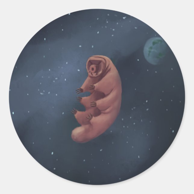 SPACE TARDIGRADE CLASSIC ROUND STICKER (Front)