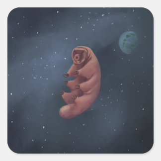 Space Tardigrade Square Sticker