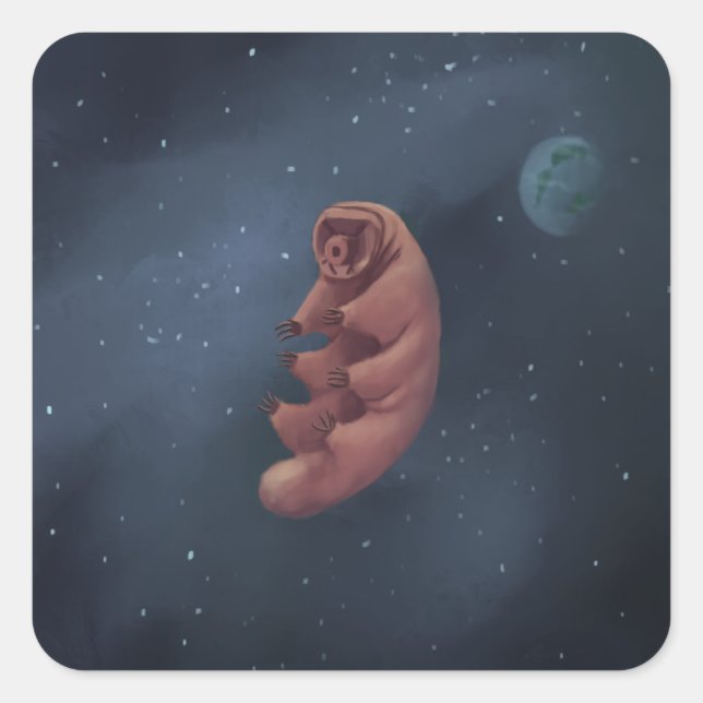 Space Tardigrade Square Sticker (Front)