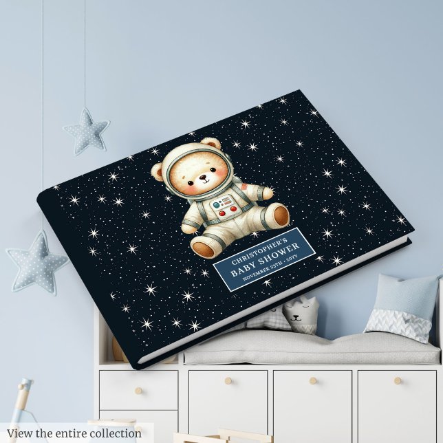 Space Teddy Bear Baby Boy Shower Guest Journal Book (Space Teddy Bear Baby Boy Shower Guest Journal)