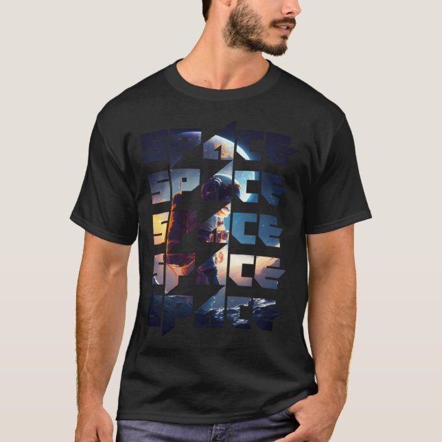 Space Text Solar System Galactic Astro Space Enthu T-Shirt (Front)