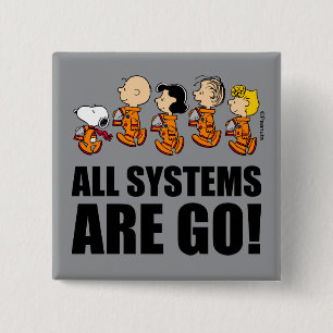SPACE   The Peanuts Gang 15 Cm Square Badge