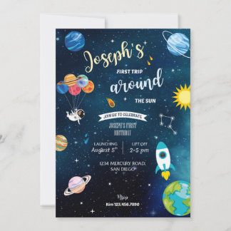 Space Theme Birthday Invitation