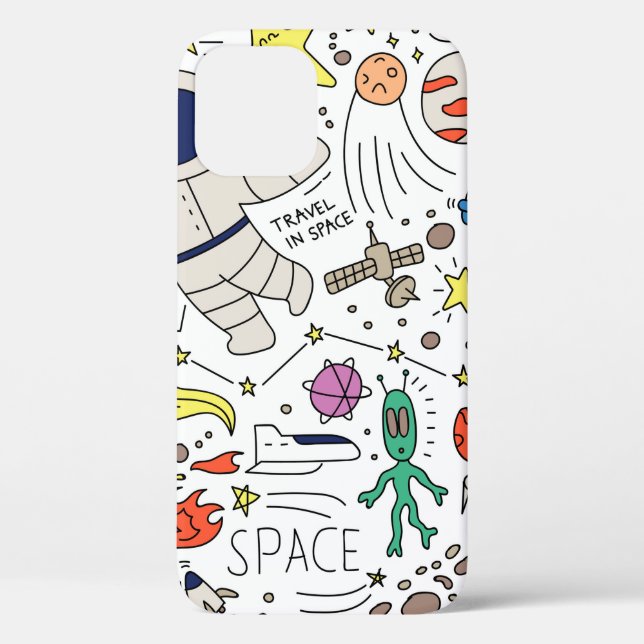 Space theme in doodle style illustration Case-Mate iPhone case (Back)