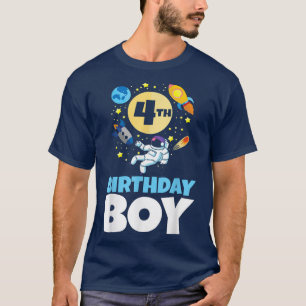 Space Themed Bday 4 Years Old Astronaut 4th Birt T-Shirt