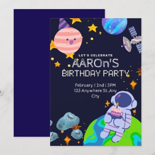 Space-Themed Birthday Party Invitation