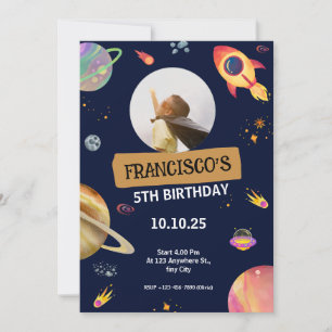 Space Themed Birthday Party Invitation
