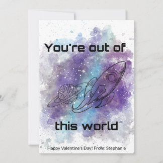 Space Themed Classroom Valentine's Day Card