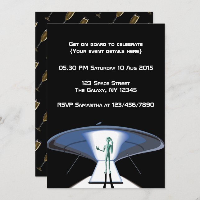 Space Themed Corporate/Adult Party customisable Invitation (Front/Back)