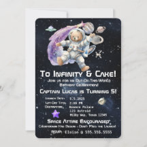 Space-Themed Kid's Birthday Invitation