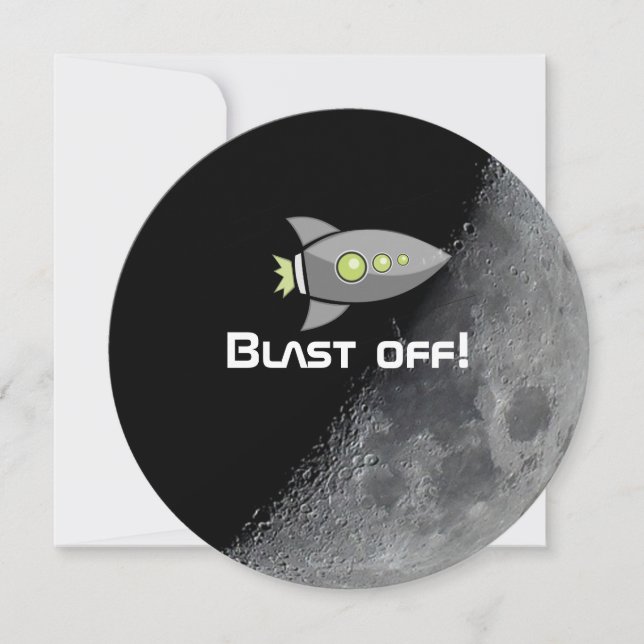 Space themed Party Personalised Invitation (Front)