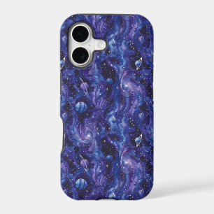 Space-themed pattern with stars and planets