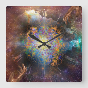 Space time atomic square wall clock