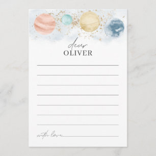 Space Time Capsule Card Planets Boy Birthday