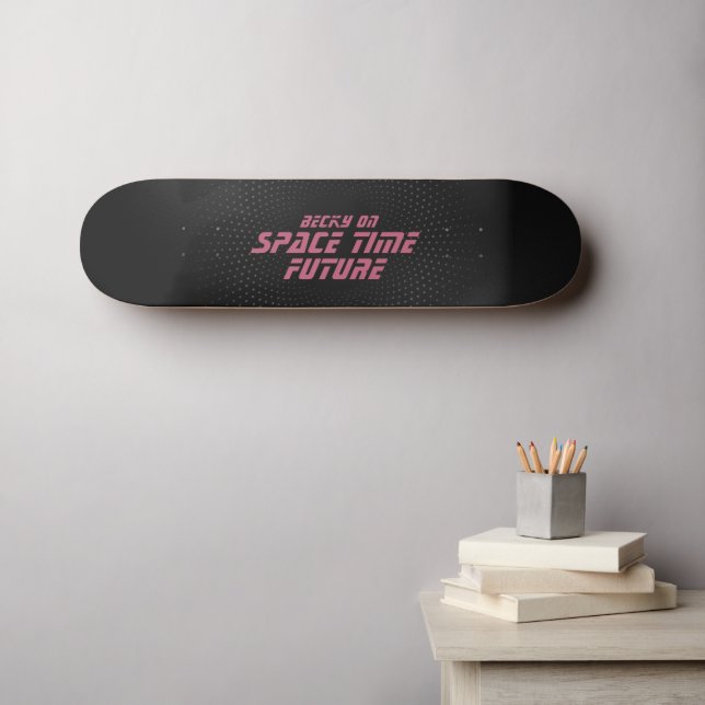 Space time future, Pink script Skateboard (Wall Art (Horz))