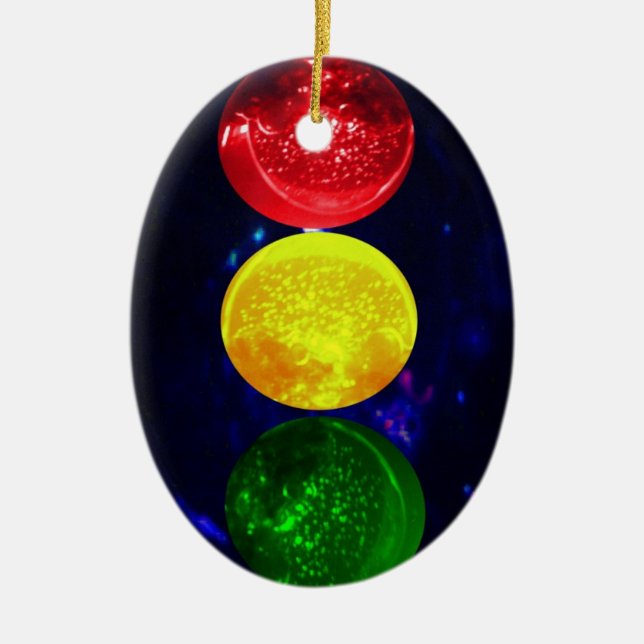 Space Traffic Light Ceramic Tree Decoration (Front)