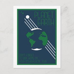 Space Travel Postcard -Earth