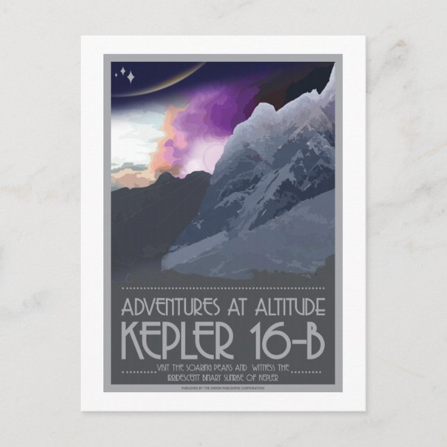 Space Travel Postcard - Kepler 16-b (Front)