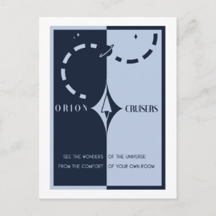 Space Travel Postcard - Orion Cruisers