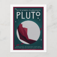 Space Travel Postcard - Pluto