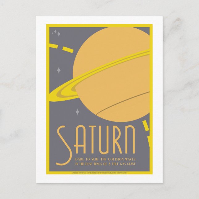 Space Travel Postcard - Saturn (Front)
