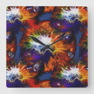 Space Travel Square Wall Clock