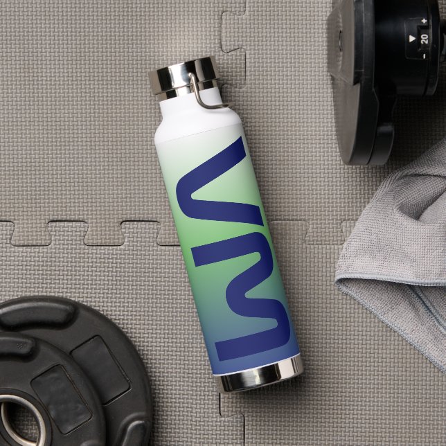 Space Two Letter Monogram Gradient Water Bottle (Gym)