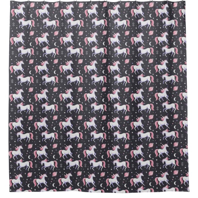 Space Unicorns  Shower Curtain (Front)