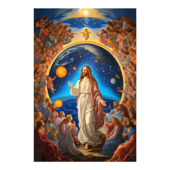 *~*  Space Universe Earth Light AP50 Jesus Flowers Photo Print (Front)