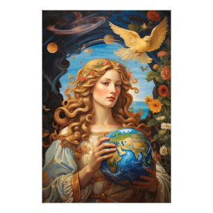 *~*  Space Universe Earth Light AP50 Woman Photo Print