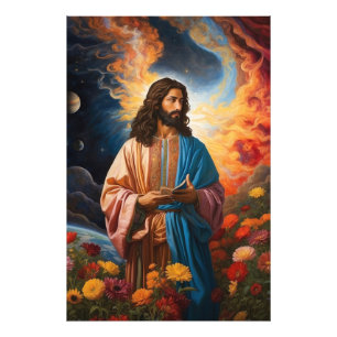 *~*  Space Universe Earth Light Heal AP50 Jesus Photo Print