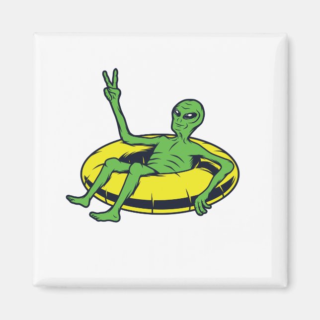 Space Vacation Alien Magnet (Front)