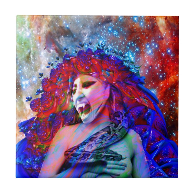 Space Vampire Ceramic Tile (Front)
