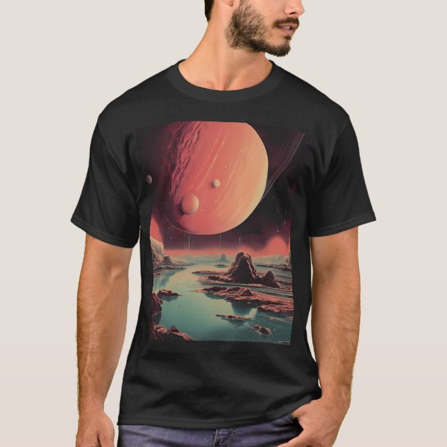 Space Vintage Poster T-Shirt (Front)