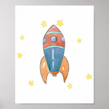 Space wall decor, Rocket print
